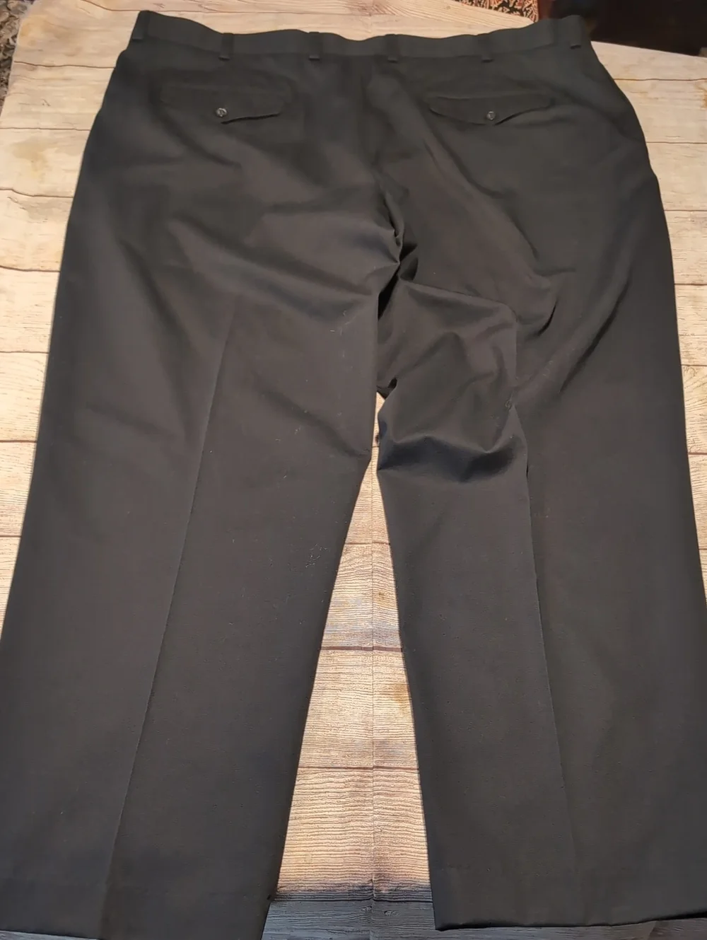 L. L. Bean Men's Black Wrinkle Free Plain Front Cotton Dress Chino Pants Size 44